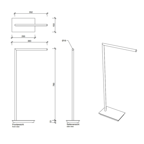 Стойка DECOR WALTHER UNIVERSAL 0504000 напольная цвет хром