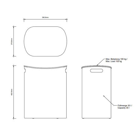 Корзина для белья DECOR WALTHER 0615250 напольная цвет белый
