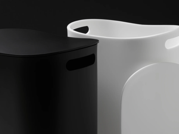 Корзина для белья и табурет DECOR WALTHER 0615250 напольная цвет белый матовый