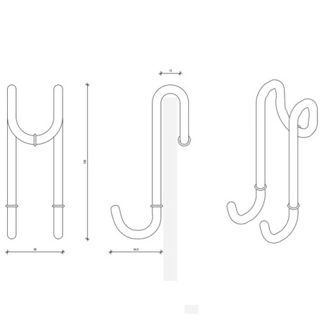 Крючок DECOR WALTHER BASIC 0900660 подвесной цвет черный матовый