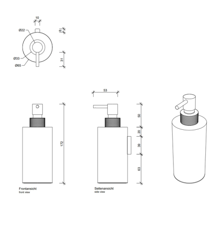 Дозатор DECOR WALTHER CLUB 0856041 подвесной цвет золото матовое темная бронза