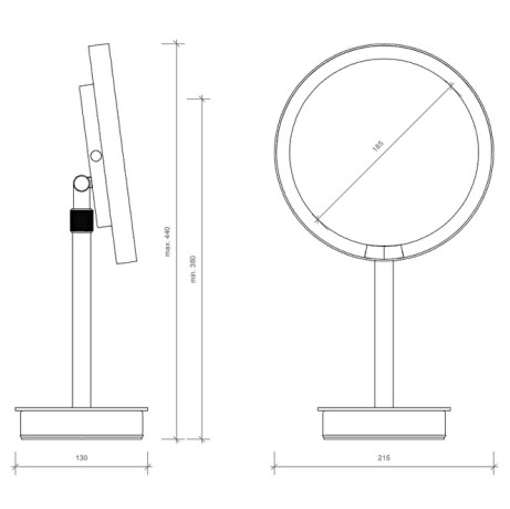 Косметическое зеркало DECOR WALTHER 0121950 настольное цвет белый матовый