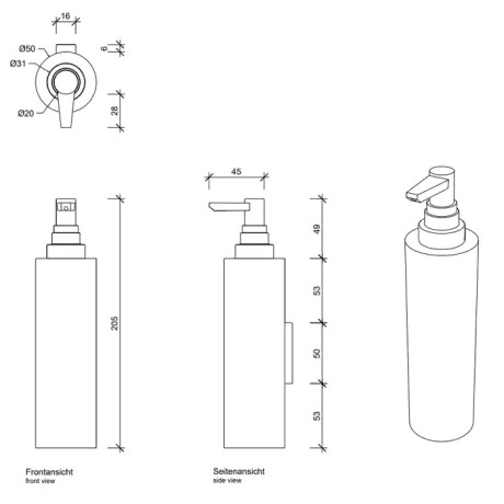 Дозатор DECOR WALTHER UNIVERSAL 0847682 подвесной цвет золото матовое