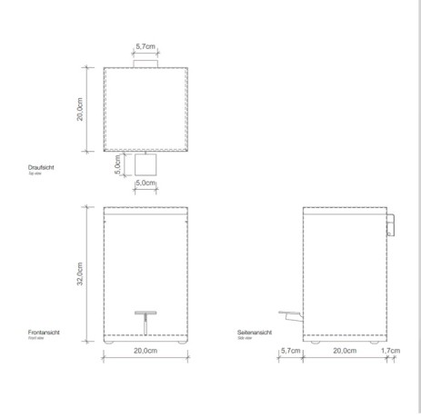 Ведро DECOR WALTHER CORNER 0614560 напольное цвет черный матовый