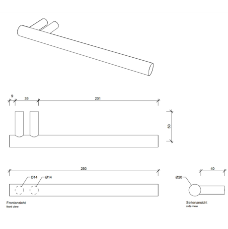 Полотенцедержатель DECOR WALTHER BAR 0856582 подвесной цвет золото матовое