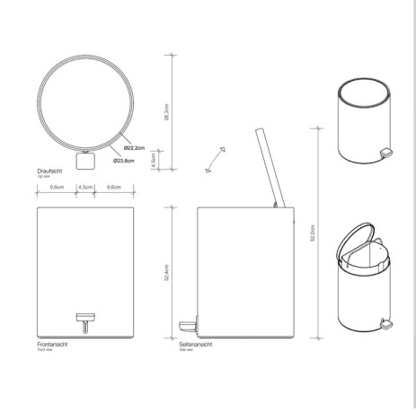 Ведро DECOR WALTHER BAR CONTRACT 0613600 напольное цвет хром