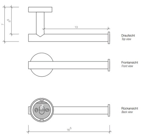 Держатель туалетной бумаги DECOR WALTHER BASIC 0530060 подвесной цвет черный матовый