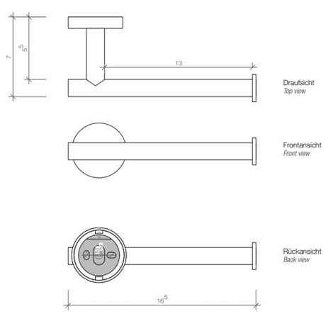 Держатель туалетной бумаги DECOR WALTHER BASIC 0530000 подвесной цвет черный матовый