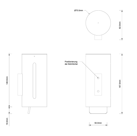 Дозатор DECOR WALTHER CONTRACT BASIC 0862960 подвесной цвет черный матовый