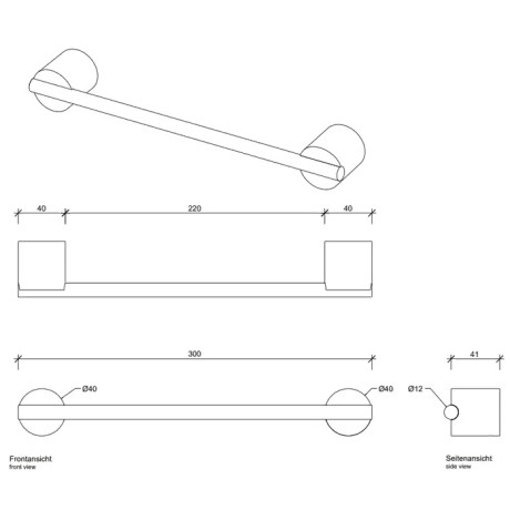 Полотенцедержатель DECOR WALTHER STONE 0975054 подвесной цвет белый матовый хром