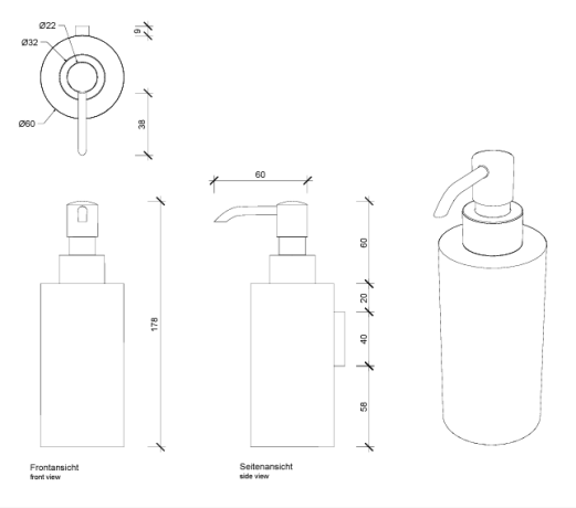 Дозатор DECOR WALTHER CLASSIC 0853200 подвесной цвет хром