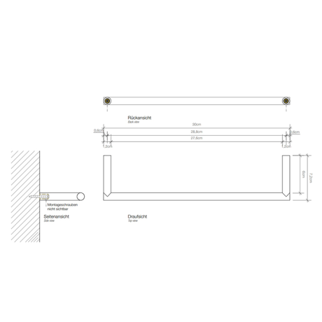 Полотенцедержатель DECOR WALTHER MIKADO 0520776 подвесной цвет сталь матовая