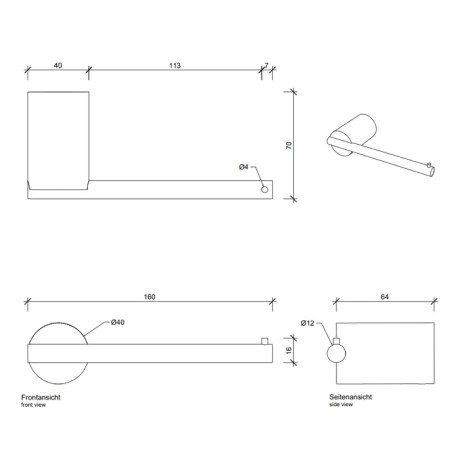 Держатель туалетной бумаги DECOR WALTHER STONE 0974855 подвесной цвет белый сталь матовая