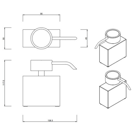 Дозатор DECOR WALTHER UNIVERSAL 0852182 настольный цвет золото матовое