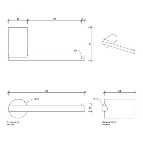 Держатель туалетной бумаги DECOR WALTHER STONE 0974854 подвесной цвет белый хром