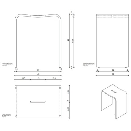 Табурет DECOR WALTHER STONE 0974750 напольный цвет белый матовый