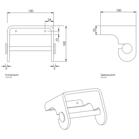 Держатель туалетной бумаги DECOR WALTHER STONE 0974565 подвесной цвет сталь матовая черный матовый