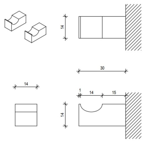 Крючок DECOR WALTHER CORNER 0561960 подвесной набор 2 шт цвет черный матовый
