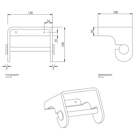 Держатель туалетной бумаги DECOR WALTHER STONE 0974554 подвесной цвет белый хром