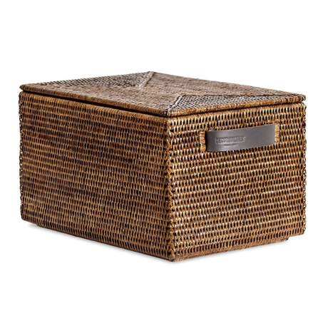 Коробка универсальная DECOR WALTHER BASKET 0941092 с крышкой цвет ротанг темный