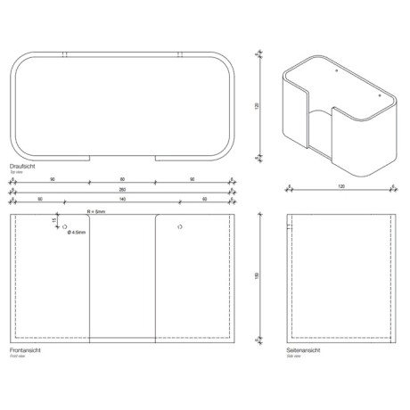 Диспенсер для салфеток DECOR WALTHER STONE 0974264 настенный цвет черный матовый/хром