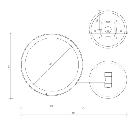 Косметическое зеркало DECOR WALTHER 0122450 подвесное цвет белый матовый