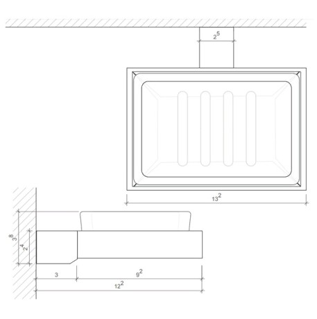 Мыльница DECOR WALTHER CORNER 0561860 подвесная цвет черный матовый