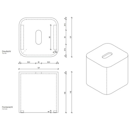 Диспенсер для салфеток DECOR WALTHER STONE 0974060 настольный цвет черный матовый