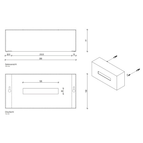 Диспенсер для салфеток DECOR WALTHER CORNER 0830460 подвесной цвет черный матовый