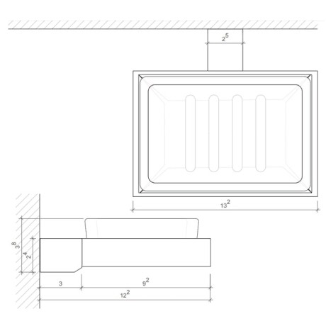 Мыльница DECOR WALTHER CORNER 0561800 подвесная цвет хром