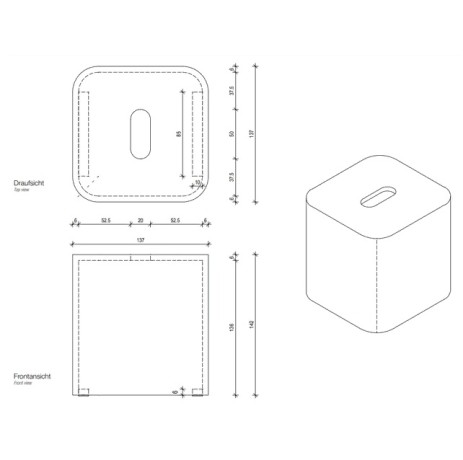 Диспенсер для салфеток DECOR WALTHER STONE 0974050 настольный цвет белый