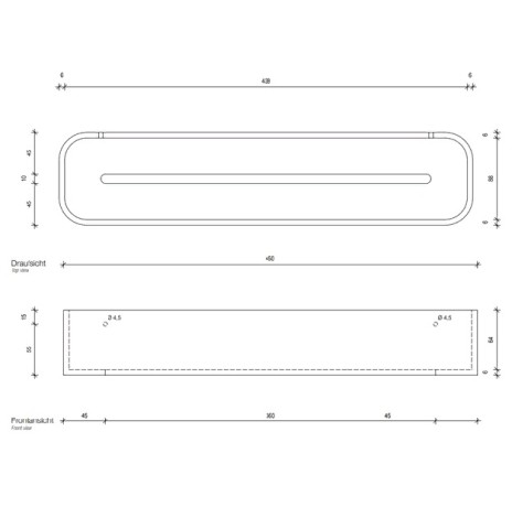 Душевая полка DECOR WALTHER STONE 0973955 подвесная цвет белый сталь матовая