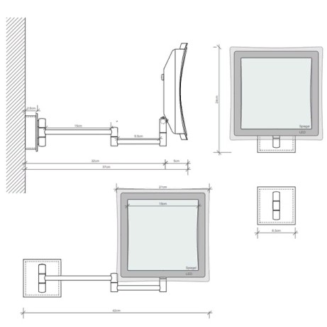 Косметическое зеркало DECOR WALTHER 0121600 подвесное цвет хром