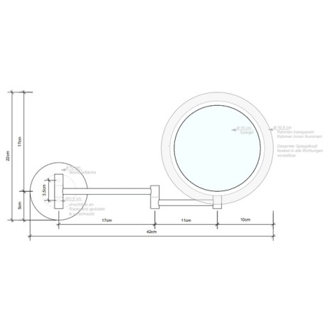 Зеркало косметическое DECOR WALTHER BS 0121400 подвесное сенсорный включатель цвет хром
