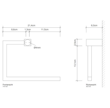 Полотенцедержатель DECOR WALTHER CORNER 0560660 подвесной цвет черный матовый