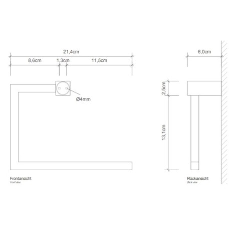 Полотенцедержатель DECOR WALTHER CORNER 0560600 подвесной цвет хром