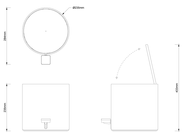 Ведро DECOR WALTHER BAR CONTRACT 0615450 напольное цвет белый