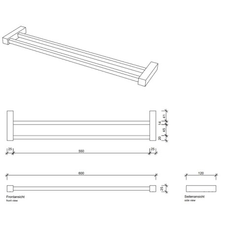 Полотенцедержатель DECOR WALTHER CORNER 0560400 подвесной цвет хром