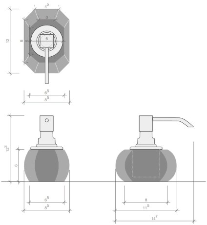 Дозатор DECOR WALTHER KRISTALL 0933480 настольный цвет золото матовое фиолетовый