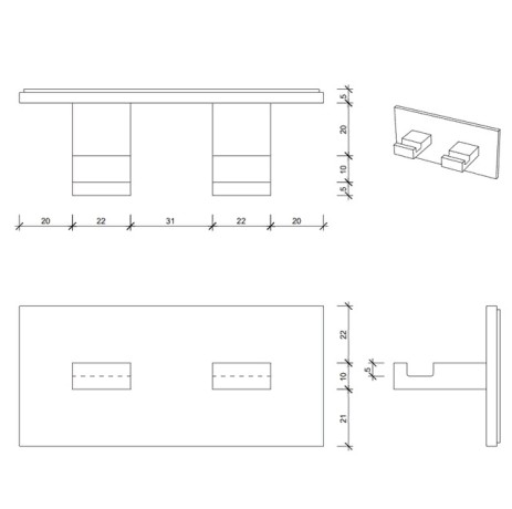 Крючок DECOR WALTHER BRICK 0594000 подвесной цвет хром