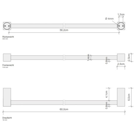 Полотенцедержатель DECOR WALTHER CORNER 0560200 подвесной цвет хром