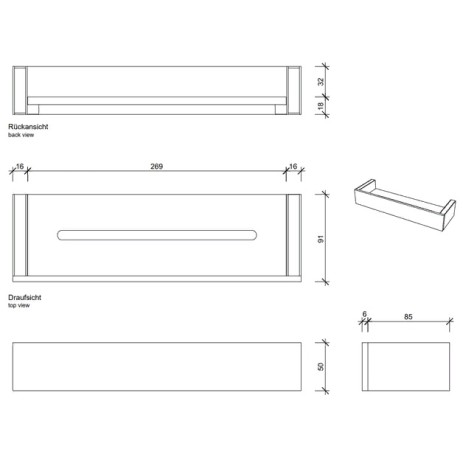 Душевая полочка DECOR WALTHER BRICK 0593700 настенная