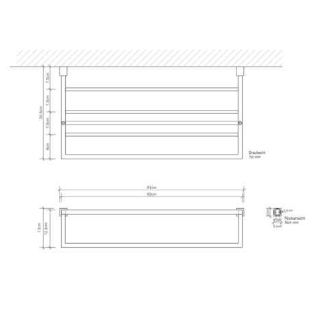 Полотенцедержатель DECOR WALTHER CORNER 0561360 подвесной цвет черный матовый