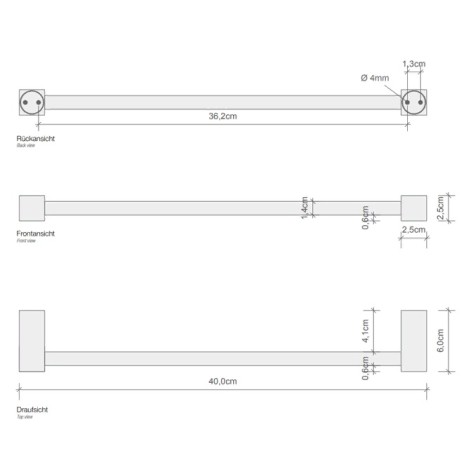 Полотенцедержатель DECOR WALTHER CORNER 0560100 подвесной цвет хром