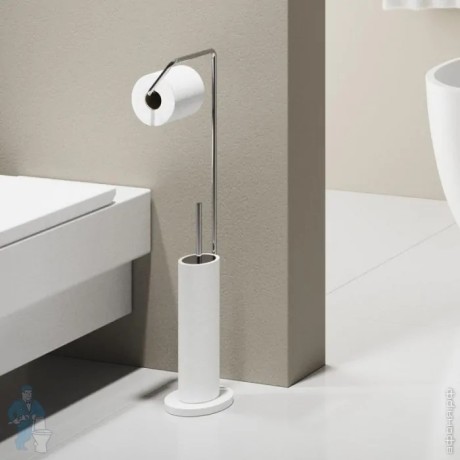 Стойка DECOR WALTHER STONE 0973554 напольная цвет хром белый матовый