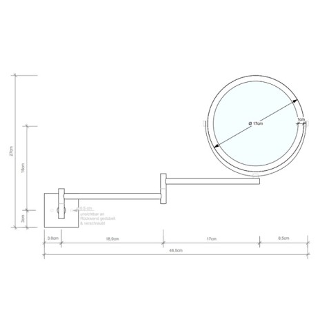 Косметическое зеркало DECOR WALTHER 0105882 подвесное цвет золото матовое