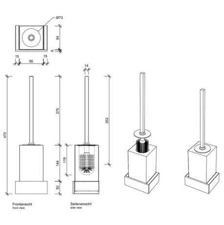 Ершик DECOR WALTHER BRICK 0591500 подвесной цвет белый хром