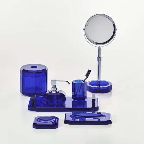 Дозатор DECOR WALTHER KRISTALL 0939195 настольный цвет капри синий никель сатинированный