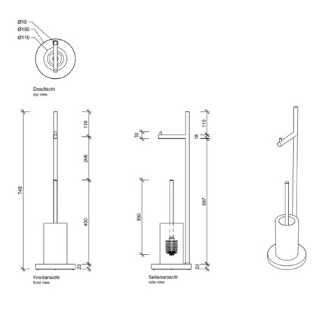 Стойка DECOR WALTHER PORZELLAN 0838400 напольная цвет хром белый