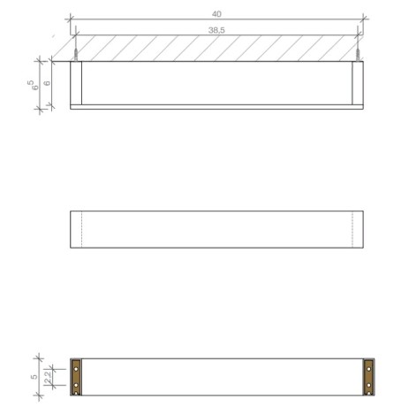 Полотенцедержатель DECOR WALTHER BRICK 0590100 подвесной цвет хром
